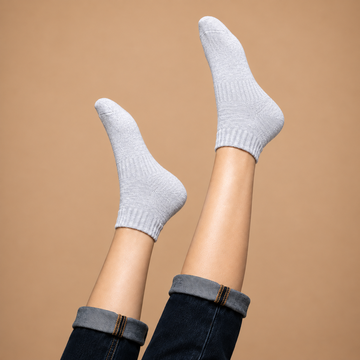Men's Formal Ankle Socks – Pack of 4 | Silver Grey | Cotton