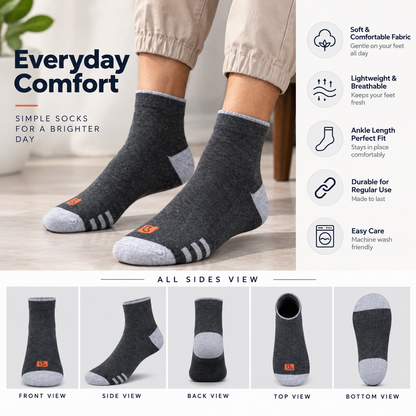 7 Days Ankle Socks for Men – Pack of 7 | Multicolour