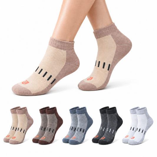 Men's Basic Ankle Socks – Pack of 5 | Multicolour | Ribbed