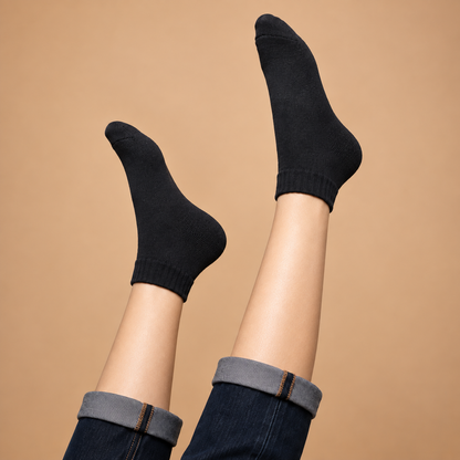 Men's Formal Ankle Socks – Pack of 4 | Black | Cotton