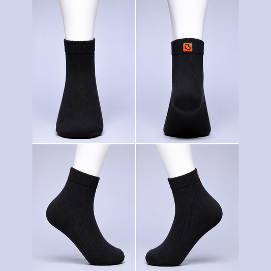 Men's Formal Ankle Socks,  Black, 60% Cotton, Ribbed, Office & Everyday Wear(Pack of 4)