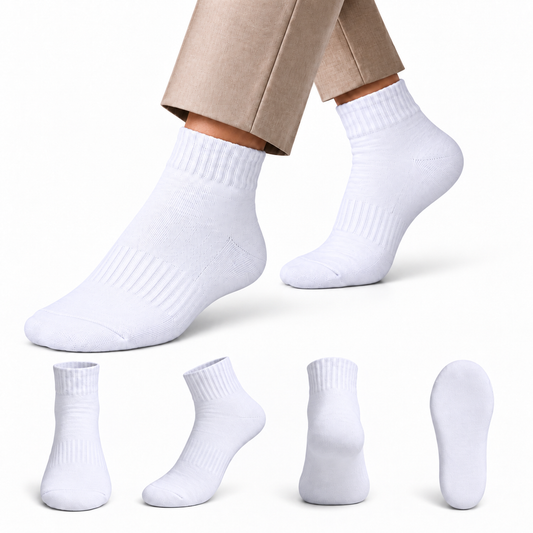 Men's Formal Ankle Socks – Pack of 4 | White | Cotton