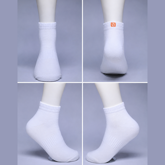 Men's Formal Ankle Socks,  White, 60% Cotton, Ribbed, Office & Everyday Wear(Pack of 4)