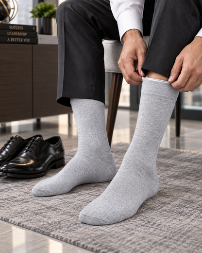 Men's Long Formal Socks – Pack of 4 | Multicolour | Cotton