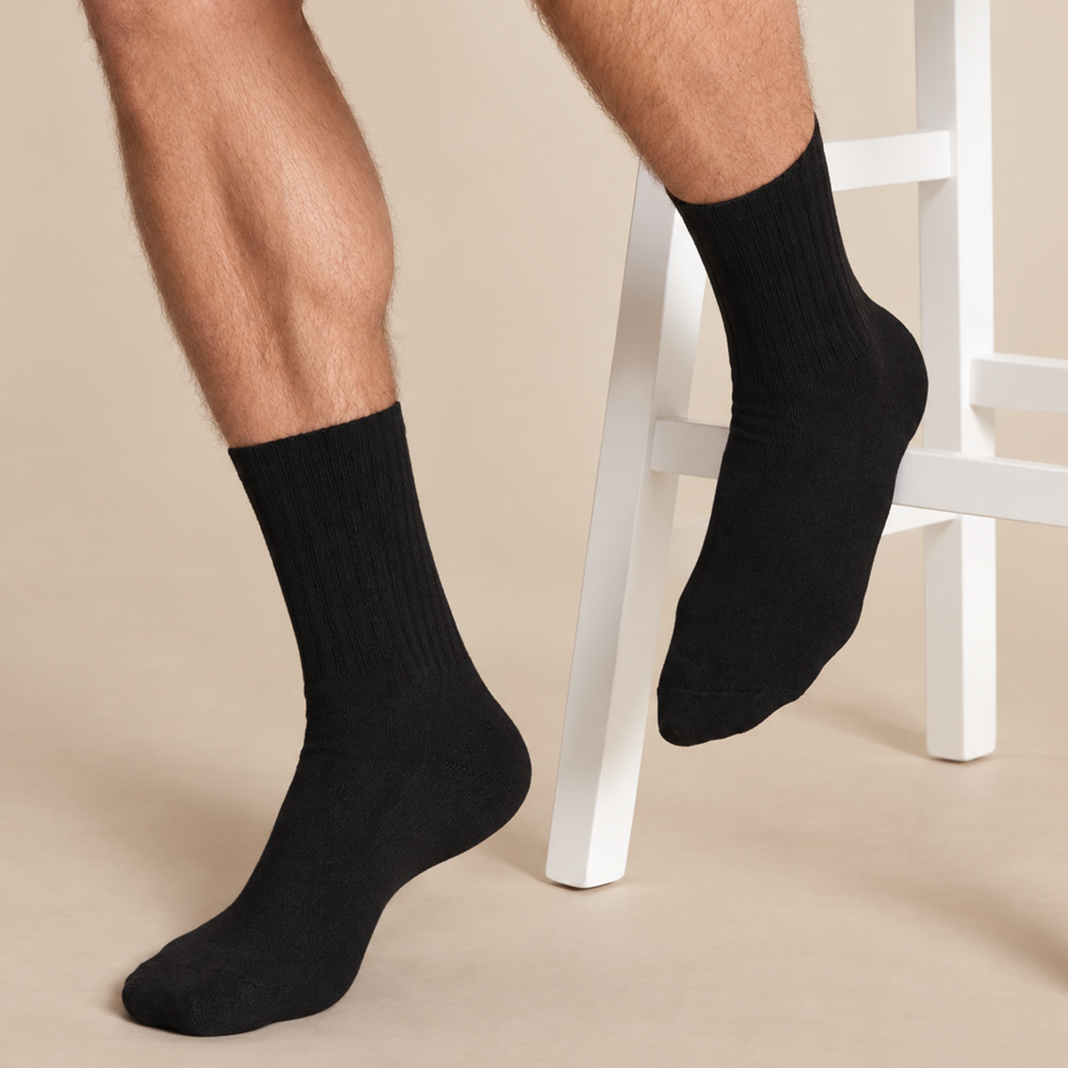 Unisex Gym Long Socks – Pack of 3 | Black | Combed Cotton