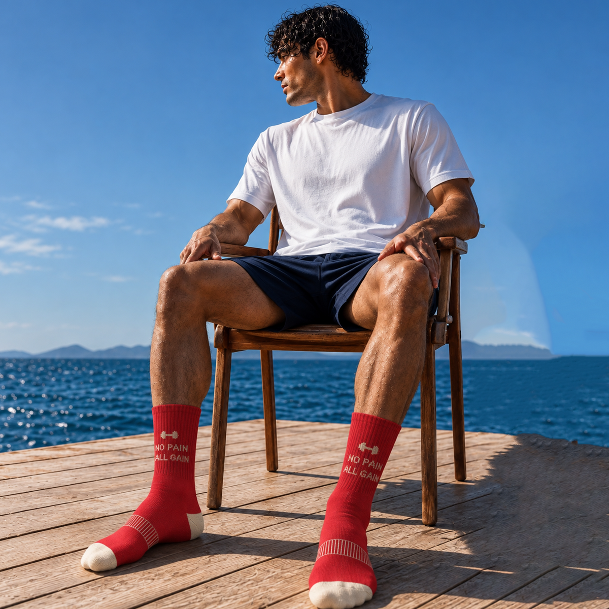 Unisex Gym Long Socks – Pack of 3 | Red | Combed Cotton