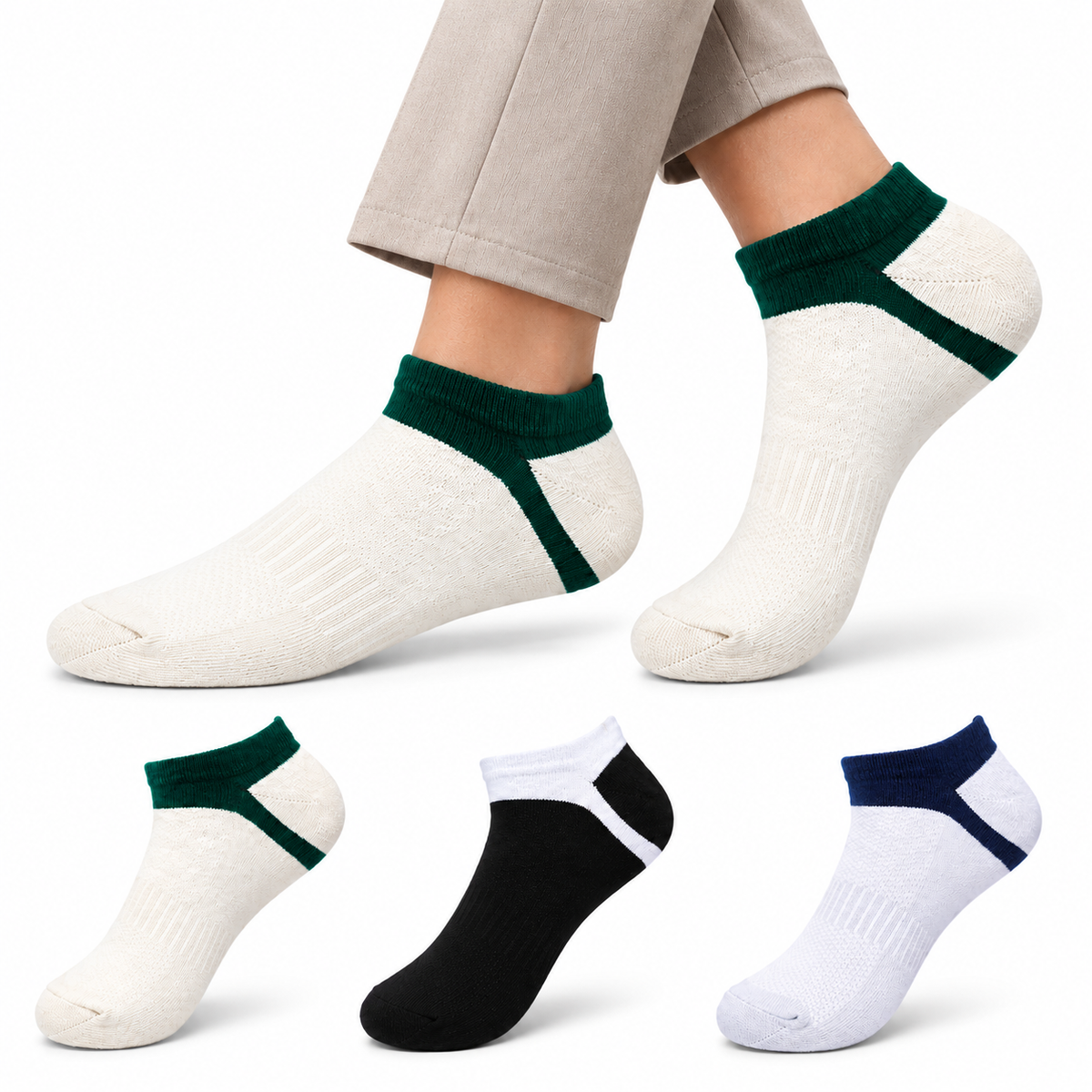 Unisex GenZ Low Cut Socks – Pack of 3 | Multicolour | Combed Cotton