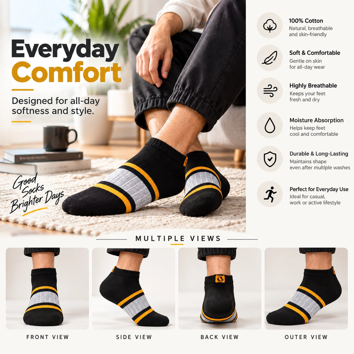 Gen Z Premium Ankle Socks for Men | SocksBazar