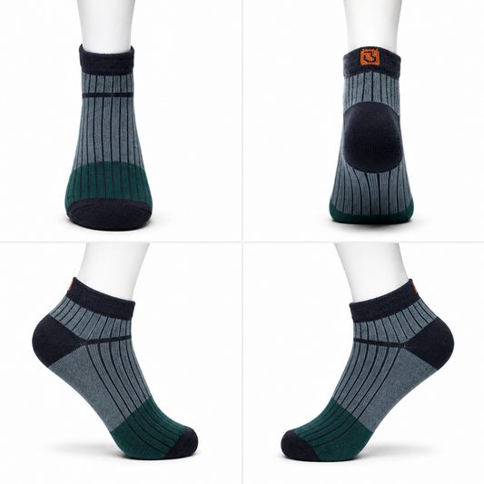 Unisex GenZ Ankle Socks, Pack of 3, Multicolor, 100% Cotton, Ribbed, Casual & Everyday Wear