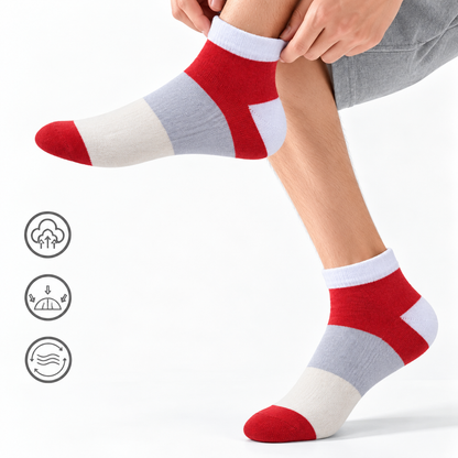 Unisex GenZ Ankle Socks – Pack of 3 | Multicolour | Combed Cotton