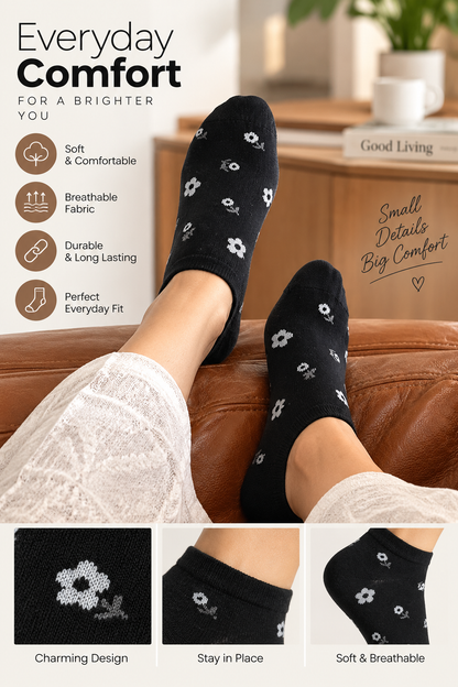 Women's Low Cut Socks – Pack of 5 | Multicolour