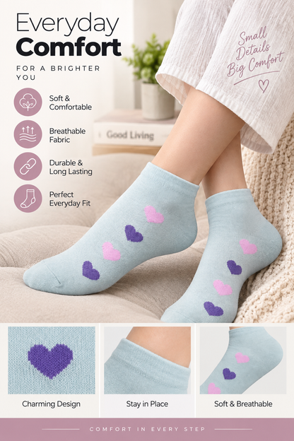 Women's Low Cut Socks – Pack of 5 | Multicolour