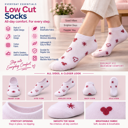 Women's Low Cut Socks – Pack of 5 | Multicolour
