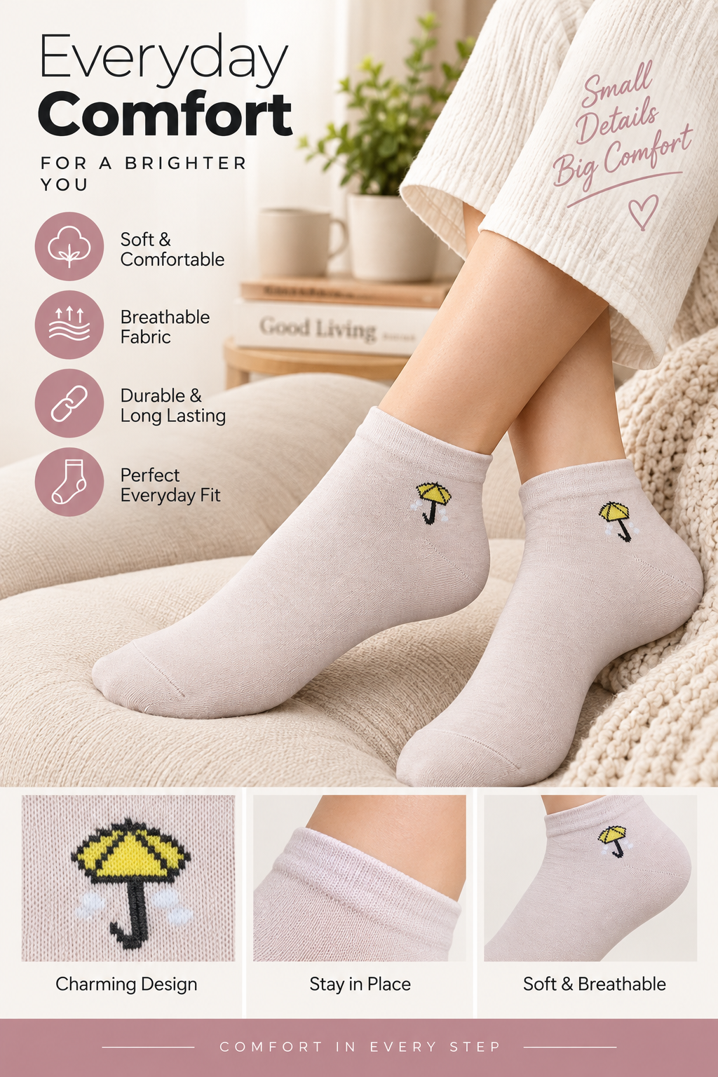 Women's Low Cut Socks – Pack of 5 | Multicolour