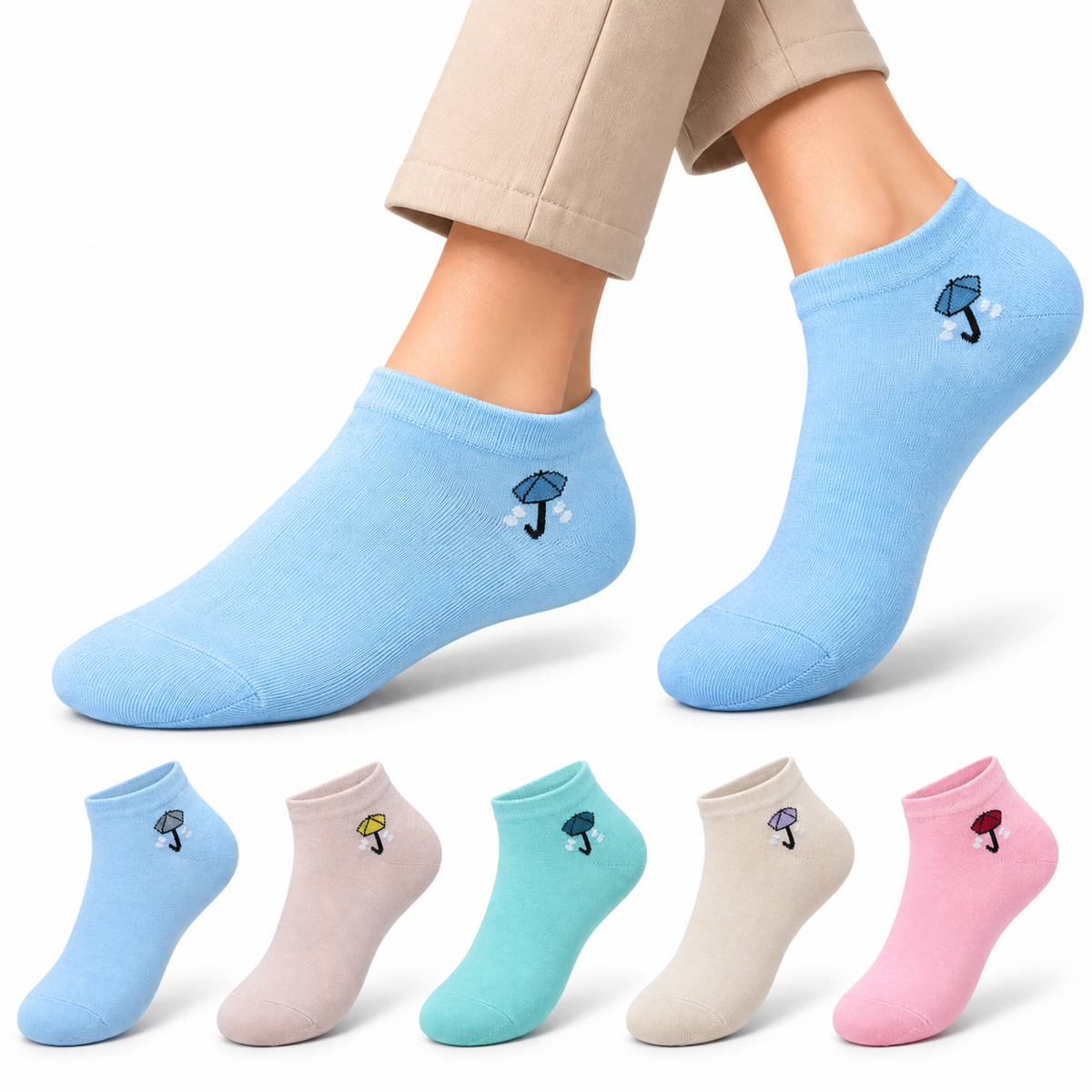 Women's Low Cut Socks – Pack of 5 | Multicolour