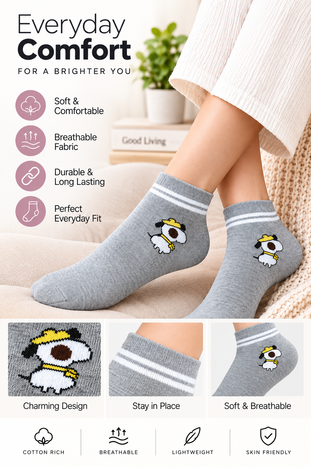 Women's Low Cut Socks – Pack of 5 | Multicolour