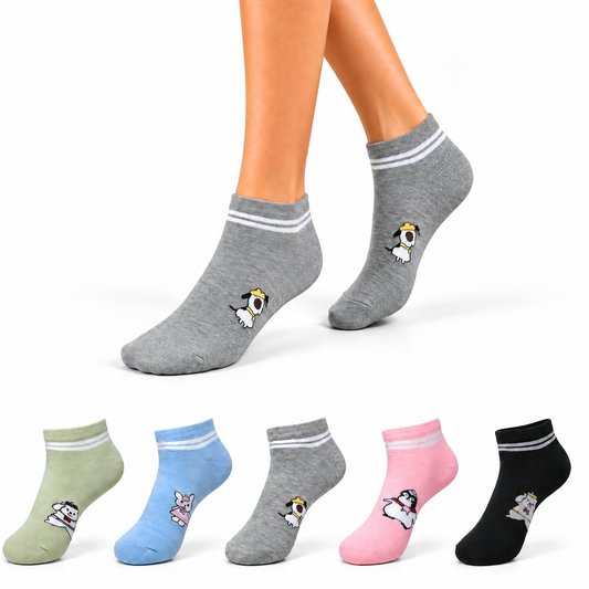 Women's Low Cut Socks – Pack of 5 | Multicolour