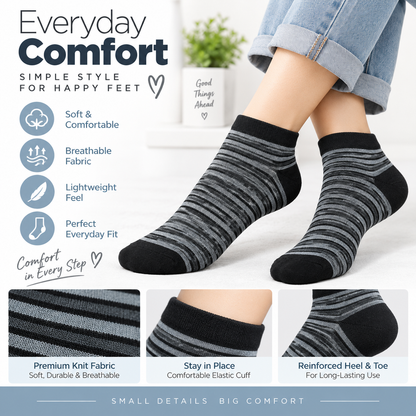 Women's Low Cut Socks – Pack of 5 | Multicolour
