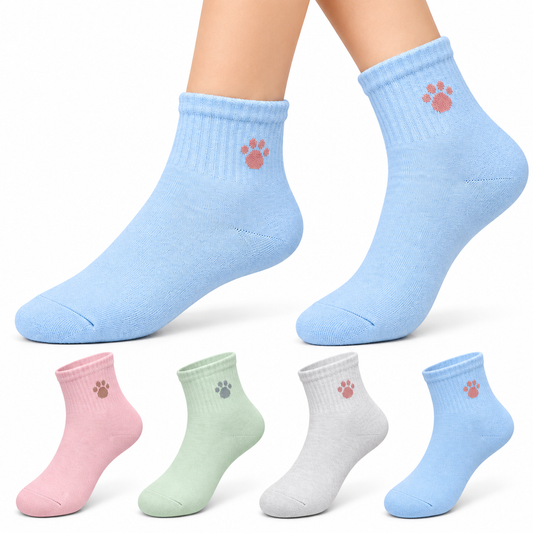 Women's Ankle Socks, Pack of 5, Multicolor, Soft & Comfortable Everyday Socks