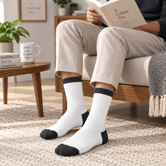 Premium Unisex Long Socks | Milky White | Bamboo Fabric