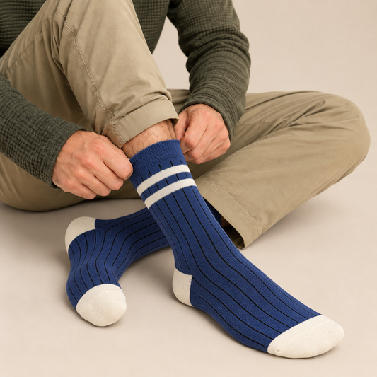 Premium Unisex Long Socks | Denim Blue | Bamboo Fabric