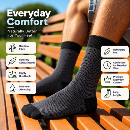 Premium Unisex Long Socks | D Grey | Bamboo Fabric