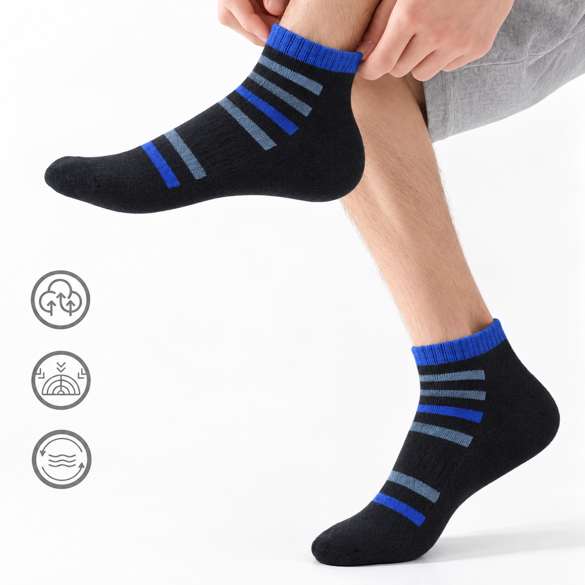 Unisex Sports Low Cut Socks – Pack of 4 | Multicolour | Cotton