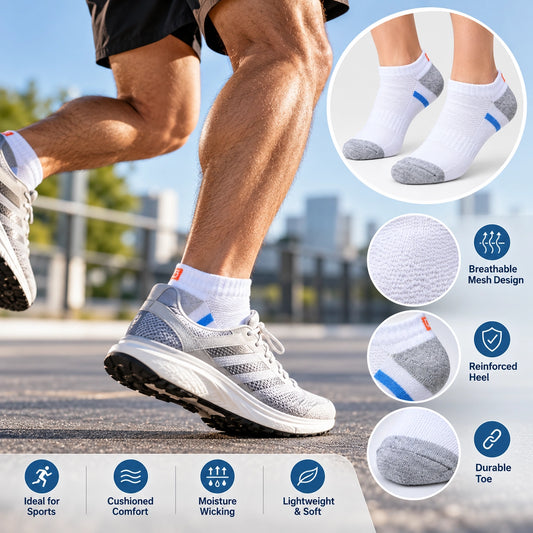Sports Ankle Socks for Men – Cushioned Running | SocksBazar