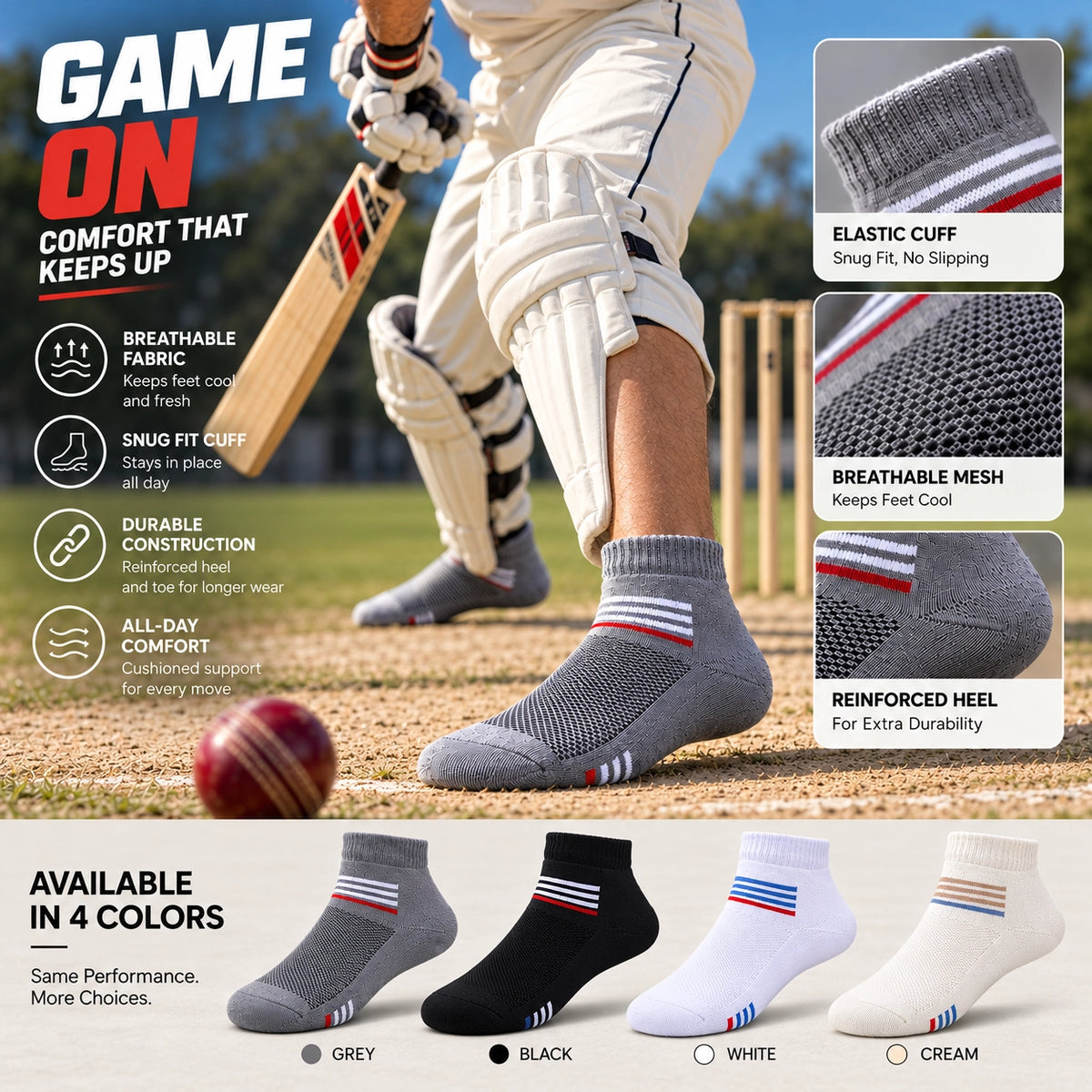 Sports Ankle Socks for Men & Women – Breathable Mesh | SocksBazar