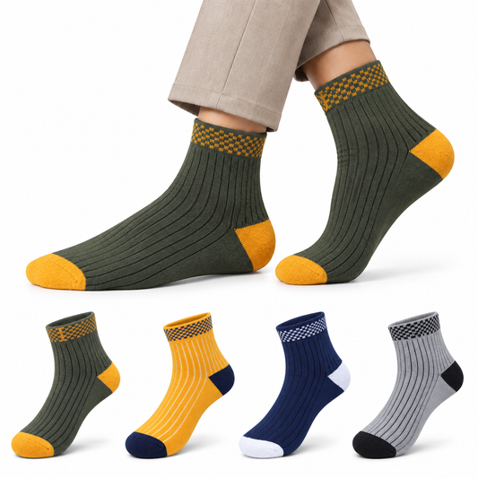 Unisex Sports Medium Cotton Socks,  Multicolour, Comfortable Sports & Everyday Wear(Pack of 4)